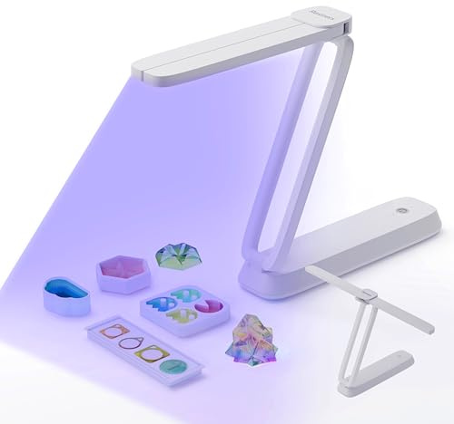 Resiners 3-i-1 vikbart UV-ljus, mini UV-LED-lampa, harts-kit för harts, vit
