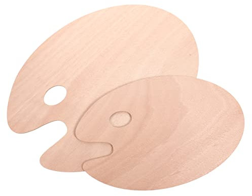 HOODANCOS 2stücke Oval Holzmalpalette Für Künstler Von Farben Für Öl Und Acrylmalerei Mit Ergonomischem Daumenloch Für Einfachen
