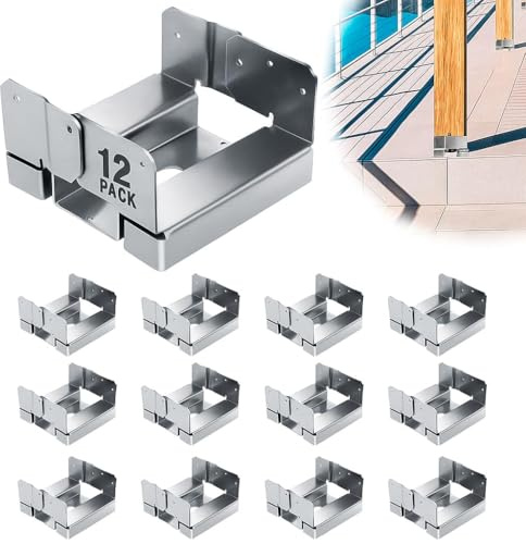 6pcs 6x6 Post Base for Concrete Heavy Duty Galvanized Post Anchor Base Adjustable Wood Post Bracket Kit with 1 Standoff for Deck Patio/Gazebo/Pergola