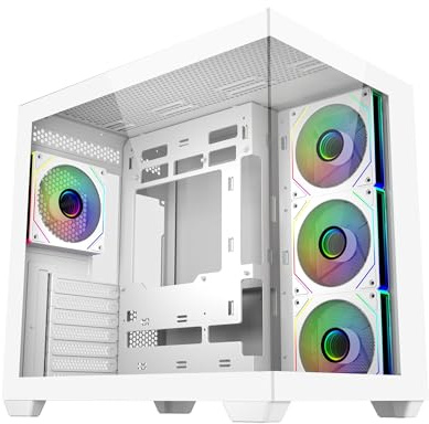 Cooler Master Case per computer Elite 681, bianco, 4 ventole preinstallate a Argb inverso, supporto fino a 360 mm AIO, supporto scheda madre ATX, pronto per RTX serie 50 fino a 410 mm, connettore tipo
