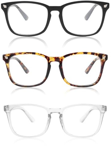 3Pcs Blue Light Glasses Womens, Blue Light Blocking Glasses for Women Men, Non Prescription Eyeglasses, Fashion Computer Screen Gaming TV Eyeglasses to Decorate Themselves and Prevent BlueLight