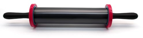 ULTECHNOVO Adjustable Rolling Pin, Stainless Steel Dough Roller with Removable Thickness Rings, Non Stick Large Pastry Pizza Baking Tool for Cookies, Fondant, Chapati, Metal Kitchen Accessories