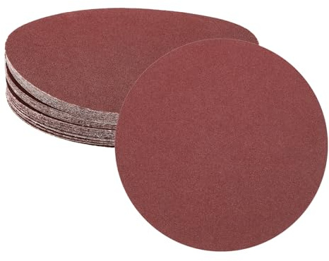 sourcing map 25pcs 200mm PSA Sanding Discs, 100 Grits Aluminum Oxide Self Adhesive Stick Back Sandpapers, No-Hole Round Wet/Dry Sander Papers, Sand Auto Car Paint, Wood, Metal
