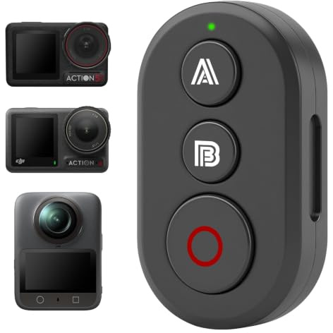 REYGEAK Fernbedienung kompatibel mit DJI Action 6/Action 5 Pro/Action 4 Kameras，25m Reichweite Präzise Bewegungsverfolgung Intelligenz Armband Fahrradhalterung