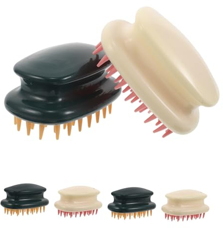 Anneome 6 Piezas Champú de masaje herramienta de lavado de cabello masajeador de champú para el cuero cabelludo cepillo del exfoliante del cuero cabelludo páginas