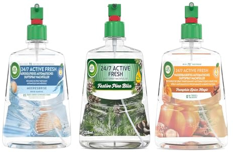 Air Wick Active Fresh Wasserbasiertes Automatisches Duftspray Nachfüller SET - Nature’s Seasons Düfte
