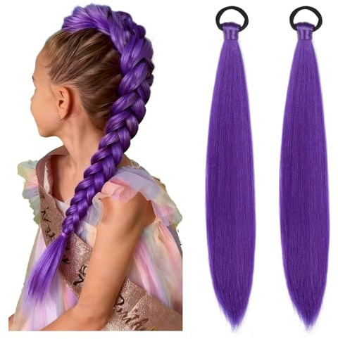 2 Pezzo Extension per Capelli Intrecciate,26 Pollici Extension per Capelli Sintetici,Pre Stretched Extensions Alla Capelli Intrecciate per Donna Bambini Feste Vacanze Carnevale Hallowee