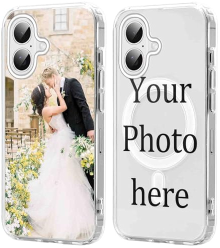 Coiwxmoi Personalisierte Magnetisch Handyhülle für iPhone 17 6,3'' [Kompatibel mit MagSafe], Klare Personalisiert Hülle mit Bild Foto Text Selbst Gestalten Design Schutzhülle für iPhone 17