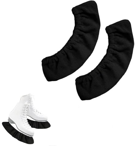 Schwarz Schlittschuhschoner,1 Paar Kufenschoner für Schlittschuhe,Schlittschuh Kufenschoner Schlittschuhe Eishockey,Elastische Eiskunstlauf Zubehör für Hockeyschlittschuhe und Eiskunstlaufschuhe