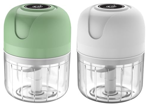 Gettimore Mini hachoir à ail électrique USB 250 ml avec lames en acier inoxydable et tasse sans BPA pour hacher l'ail, la viande, les noix, les légumes, les aliments pour bébé et les smoothies, facile
