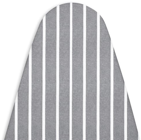 Encasa XO Bügelbrettbezug, Extra Dickes Polster 135x45 cm | Roma graue Streifen, Hitzebeständig | Für Dampfbügelstationen | Dicke Filzpolsterung | Elastische Kordel | 100% Baumwolle