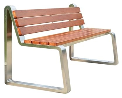 Stainless Steel Garden Bench, Outdoor Double Lounger Chair, Wooden Patio Seating, Perfect for Relaxation & Leisure, Stylish Backyard Fur