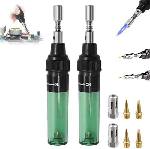 Kit Saldatore Portatile 4 in 1, Saldatore a Batteria Con Temperatura Regolabile E Termostato Set Di Strumenti Professionali per Saldatura, Ideale per La Manutenzione Dispositivi Elettronici(2PCS)