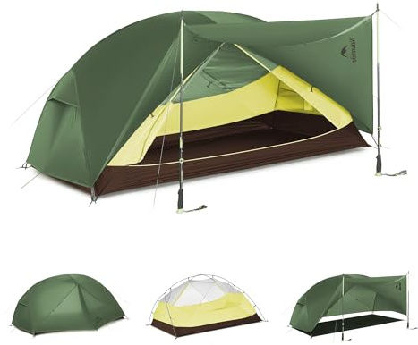 Naturehike Mongar Tent Camping Tent 2/3 Person Tent Waterproof Ultralight Trekking Tent Hiking Tent Double Layer for Hiking Climbing Outdoor Activities