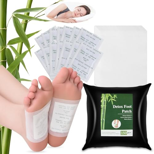 Lote de 150 parches para pies con esencia de bambú, almohadillas para pies para la noche, autoadhesivas, para el cuidado diario de los pies