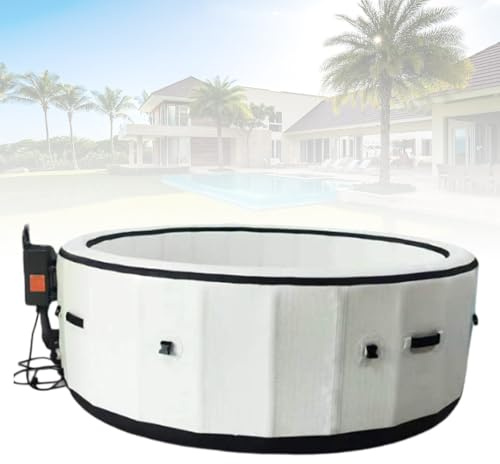 SPA Inflable para 2-6 Personas, Bañera de Hidromasaje Portátil con 150 Jets de Masaje a Burbujas, Relajarse en el Jardín con Inflado con Un Solo y Tapete Independiente(206 * 71 cm)