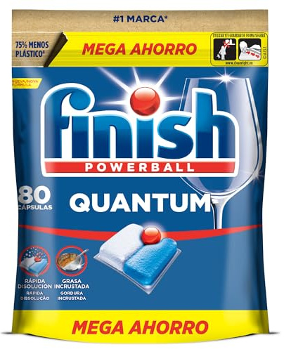 Finish Quantum All in 1 Pastillas para lavavajillas - 80 cápsulas