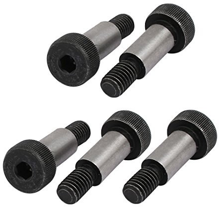 sourcing map Tornillo 40Cr Perno 10mm Hombro longitud de 20 mm Diámetro del hilo hombro M8x13mm 5 piezas