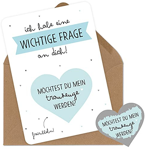 OWLBOOK Rubbelkarte Trauzeuge Fragen Rubbellos mit wichtige Frage Geschenke Geschenkideen für Trauzeuge zur Hochzeit & Verlobung