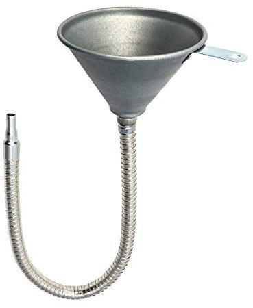 QWORK® Entonnoir Essence en Acier de 5.5'' / 140mm avec Filtre pour Toutes Les huiles, Eau, Carburant Diesel et Autres liquides, Longueur 630mm