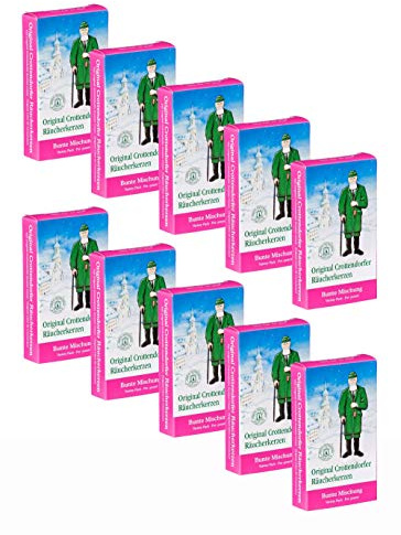 Original Crottendorfer Räucherkerzen 10x 24 ST (Bunte Mischung, 10er Pack)