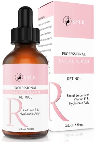 Siero Viso Retinolo Puro + Acido Ialuronico + Vitamina E per il Microneedling | Crema Viso Contorno Occhi | Antirughe, Antimacchia e Anti Imperfezioni | 60 ml