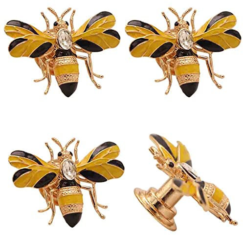 haowei 4 Pcs Elegant Bee Pull Drawer Dresser Wardrobes Door Knob Handle Furniture Hardware Kitchen Cupboard Decorative Accessories