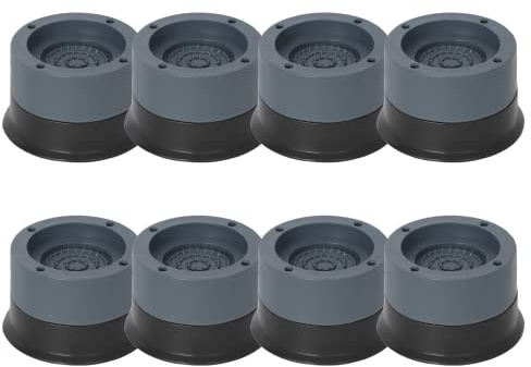 Anti Vibration Pads Increase 1.38/2.36, 8pcs Washing Machine Base Foot Pads, Non Slip Heighten Shock and Noise Cancelling Mat for Washer and Dryer Machine Support Protects Pedestals