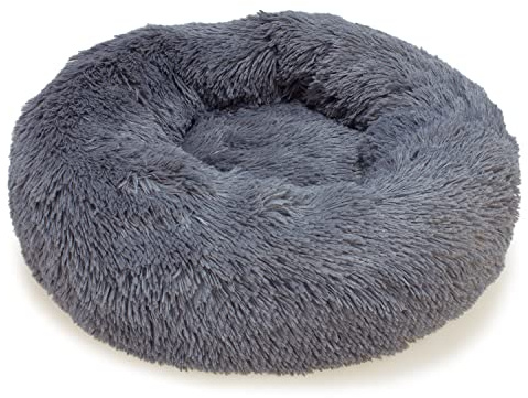 Arquivet Rundes Bett, weich, Dunkelgrau, 70 cm, Antistress-Bett für Hunde, entspannend, rutschfeste Unterseite, mittlere und große Hunde