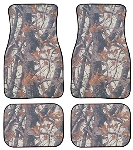 POLERO Hunting Camo Auto-Fußmatten, Camouflage, vorne und hinten, 4 Stück, universell passend für die meisten Fahrzeuge