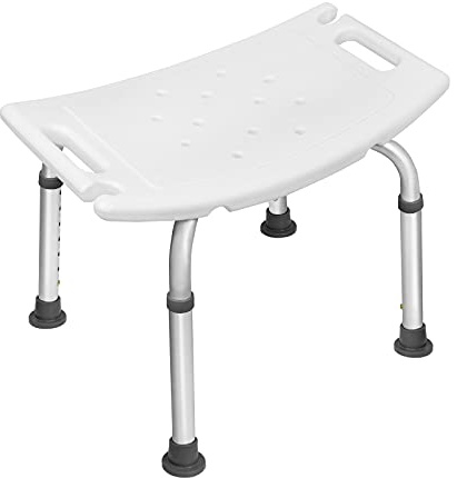 HENGMEI Duschstuhl Duschhocker Höhenverstellbar Aluminium Duschsitz Duschsessel Badhocker Modern Duschstuhl 136kg Belastbar, Type C