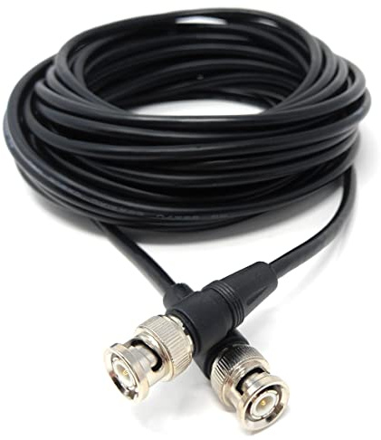 DRUT Cavo coassiale BNC Maschio a BNC Maschio da 10 m, Cavo coassiale RG58/58U da 50 Ohm per segnali Video di interfaccia Digitale analogica e seriale e apparecchiature per telecamere CCTV, 33 Piedi