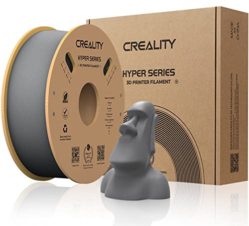 Creality offizielles 3D Drucker Filament, Hyper PLA High Speed Filament, 1.75mm 3D Druck Filament für Hochgeschwindigkeitsdruck, Maßgenauigkeit +/-0.02mm, 1kg/Spule - Grau