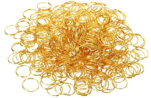 PATIKIL Mini Split Rings, 400 Pack 12mm/0.5 OD Split Circular Ring Stainless Steel Clip Ring for Fastening Chandelier Crystal Lamp Accessories, Golden