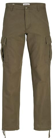 Jack & Jones Pantaloni Cargo da Uomo JPSTKANE JJBARKLEY -Relaxed Fit - S M L XL XXL, Olive Night, 33W x 32L