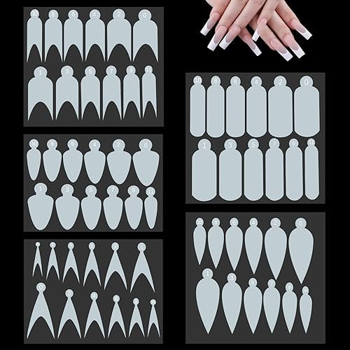 Vnjaoi 60 PCS Silikon French Manicure Aufkleber für Nagelform,Dual Nail Forms Mould Sticker,Gel Extension Quick Building