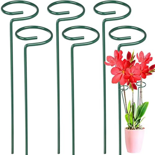 12 Packungen 90cm Gartenblumen-Stützpfähle, Einzelpflanzenstiel, Blumenstütze für Blumen, Orchidee, Pfingstrose, Lilie, Rose