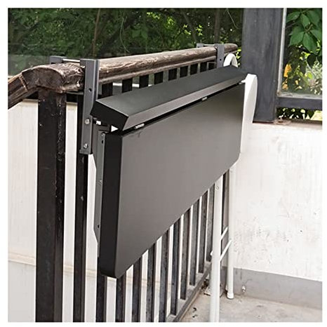 Verstellbarer Balkontisch, hängender klappbarer Couchtisch für Außenterrasse – Aluminium-Legierung, Edelstahl, Bar-Deck-Geländer, Gartenbaluster, 5 höhenverstellbar