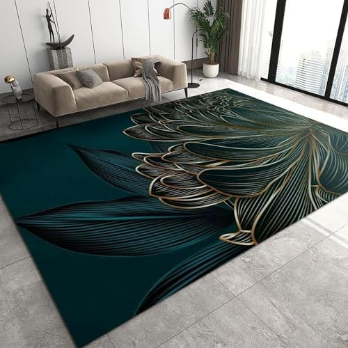 Rugs For Boys Teens Kids Carpets Black Chrysanthemum Flower For Kids Living Room Rug Home Decor Non-Slip Crystal Floor Polyester Decor Door Mats 160 X 230 Cm / 62.99 X 90.55 -7R0B1Z2U7X3U-5P3U9V1H