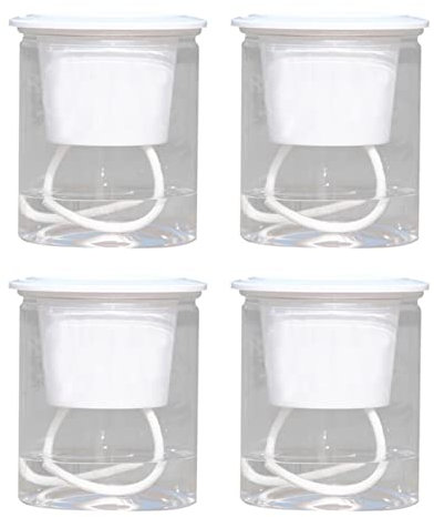 BZVCRTYKL 4 Set Blumentöpfe mit Ablaufloch, spart Zeit, stromsparend, automatisches wasserabsorbierendes Becken, grüner Blumentopf, Hausgartenbedarf, L/25(Color:M)