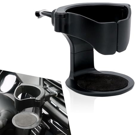 Gseigvee Pack-1 soporte para taza de ventilación de coche, 3.75 x 3.15 pulgadas, soporte portátil para bebidas con una sola mano, estructura ABS, estable antivibración, soporte para cenicero,