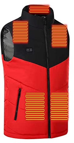 Beheizbare Weste Herren Leichte Aus Baumwolle, Unisex Intelligente 9 Zonen Heizweste, Verstellbare Elektrische USB Heated Vest Für Arbeiten Im Freien Thermoweste Daunenweste Warme Dicke Steppweste
