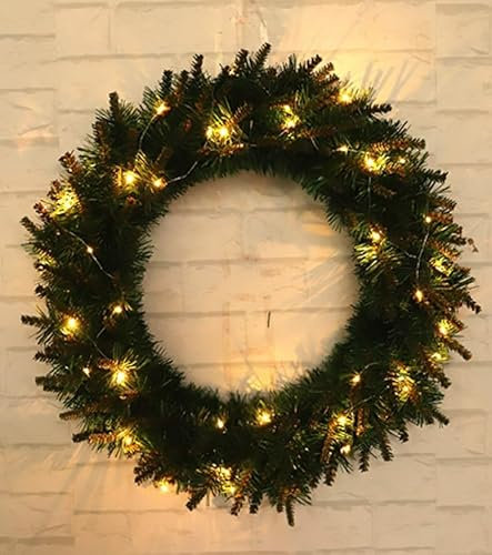 FYDZ Festive Heart Grapevine Wreath, Artificial Christmas Ornament, Large Wreath for Front Door & Wall Decor(60cm)