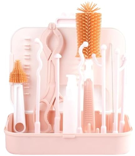 Kit di pulizia per biberon per bambini, set di spazzole per biberon da viaggio, kit per la pulizia delle bottiglie, set per il lavaggio dei biberon, indispensabile per la casa, i viaggi, le