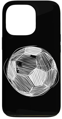 Coque pour iPhone 13 Pro Ballon de football Dessin au trait Football Pitch