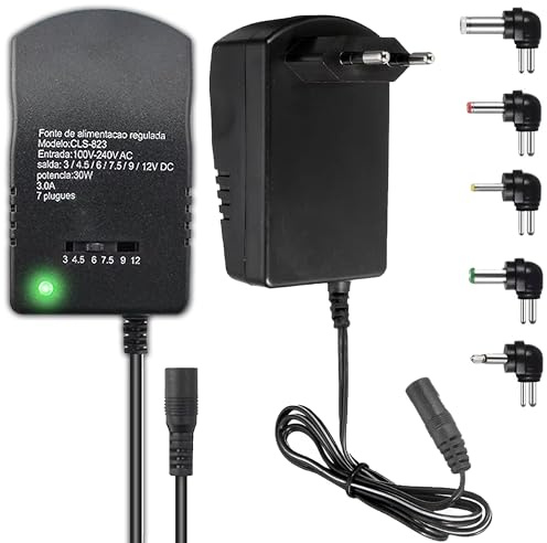 Retoo Universal AC Adapter 3–12 V, 3 A, 36 W, 100–240 V, 7 Adapterstecker