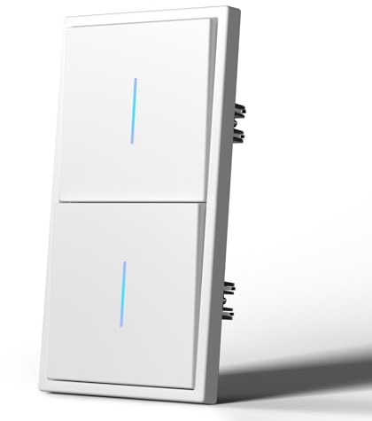 MVAVA Interrupteur Mural en plastique, Interrupteur de lumière avec griffe, 150mm*80mm, 1 Gang 1 Way Control avec Prise, Blanc