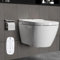 CASSILANDO Intelligente Wand Toilette, Smart Toilette Dusch WC, Intelligente Bidet-Toilette, Hängetoilette, Spültoilette, Eingebauter Heizsitz, Nachtlicht, Seitliche Bedienknöpfe, Weiße Farbe