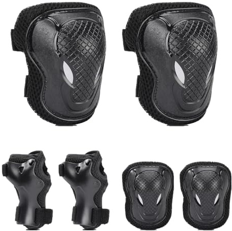 Neuytiky Ensemble de Protections pour Enfant,Protection Roller Enfant, Coudières Protège-Poignets Genouillères Équipement de Protection 6 en 1, pour Le Patinage à roulettes Scooter