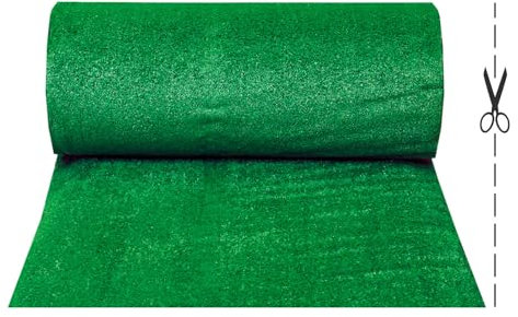 OLIVO.Shop Erba sintetica, Rotolo di Erba Artificiale, Sintetica per Esterno, Prato Sintetico Manto Erboso, Giardino, Terrazza, Piscina, 7 mm Drenante GRASS GREEN (2x10 mt)